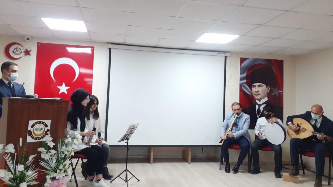 12 Mart İstiklal Marşı'nın kabulü ve Mehmet Akif ERSOY'u anma günü dolayısıyla program gerçekleştirildi.